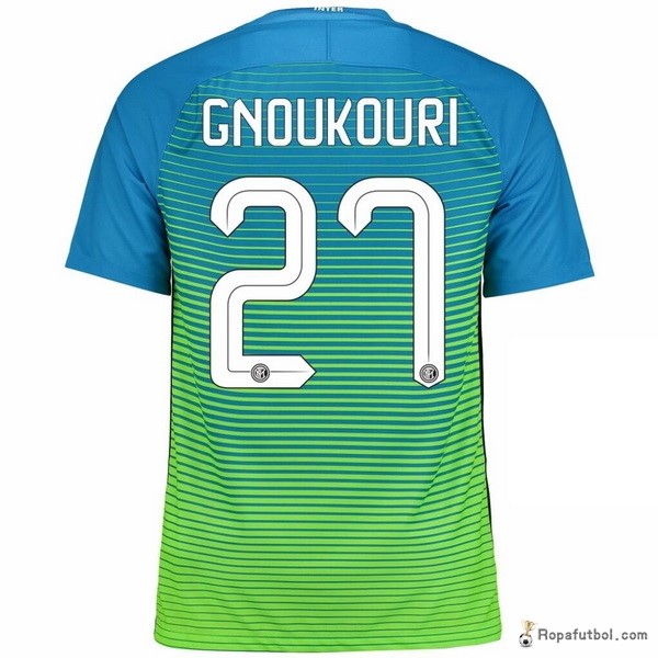 Camiseta Inter de Milán Replica Tercera Ropa Gnoukouri 2016/17 Azul Verde